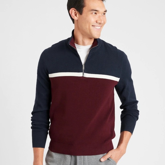 Banana Republic Other - 🎁 Banana Republic Color Block 1/4 Zip Sweater